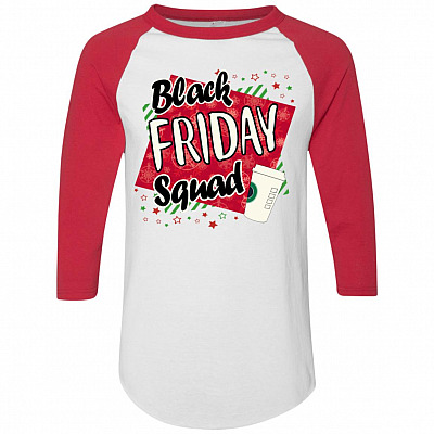 Alternative view of Black Friday Squad 3/4 Raglan Jersey Shirt - Baseball Tee