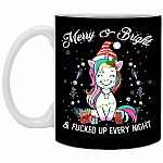 Merry and Bright and Fucked Up Every Night Funny Christmas Coffee Mug - Beer Stein - Water Bottle