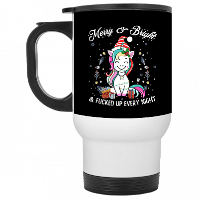 14 oz. White Travel Mug