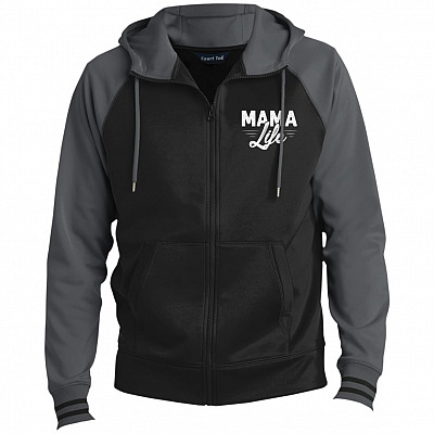 Mama Life Premium Full-Zip Hooded Jacket - Fleece Letterman Jacket