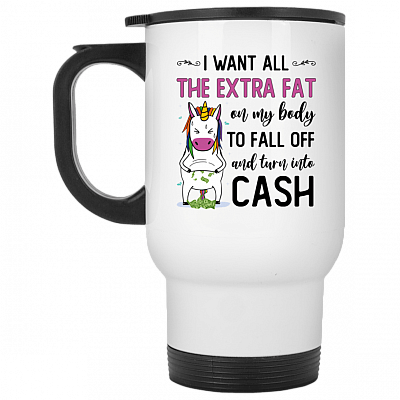 14 oz. White Travel Mug