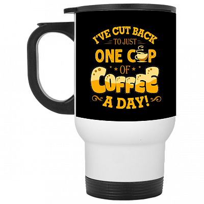 14 oz. White Travel Mug