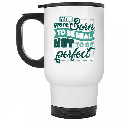 14 oz. White Travel Mug
