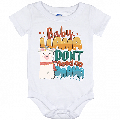 Baby Llama Don't Need No Drama Baby Onesie - Baby Infant Bodysuit