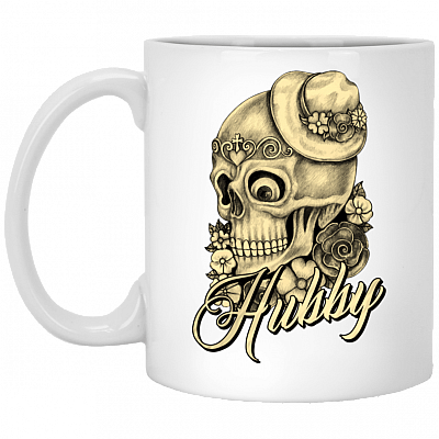 Hubby Wifey Couple Skull Ceramic Coffee Mug - Beer Stein - Water Bottle - Color Changing Mug