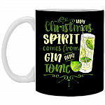 My Christmas Spirit Comes From Gin And Tonic Ceramic Coffee Mug - Beer Stein - Water Bottle