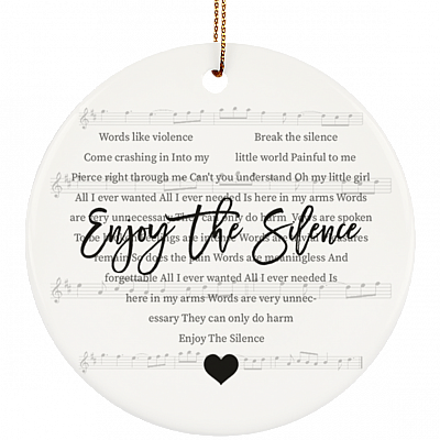Words Like Violence Break The Silence Decorative Christmas Flat Circle Porcelain Ceramic Ornament Keepsake