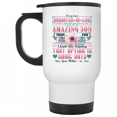 14 oz. White Travel Mug