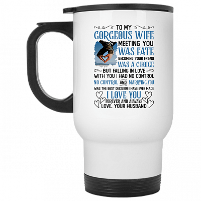 14 oz. White Travel Mug