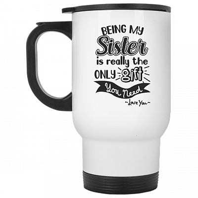 14 oz. White Travel Mug