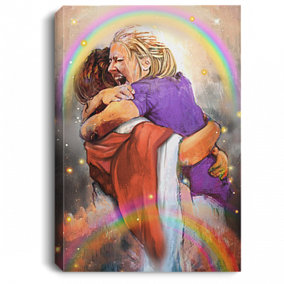 First Day in Heaven Believe In God Gallery Wrapped Framed Canvas Prints - Unframed Poster