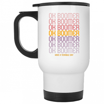 14 oz. White Travel Mug