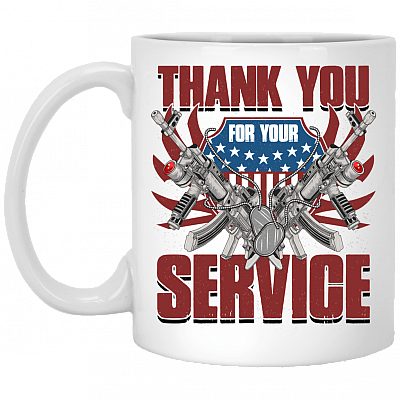 Thank You For Your Service Veteran Ceramic Coffee Mug - Beer Stein - Water Bottle - Color Changing Mug