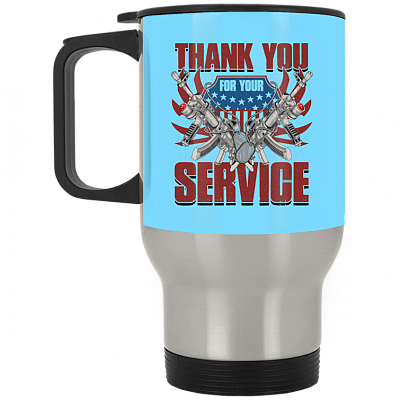 14 oz. Silver Travel Mug