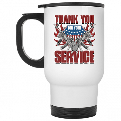 14 oz. White Travel Mug