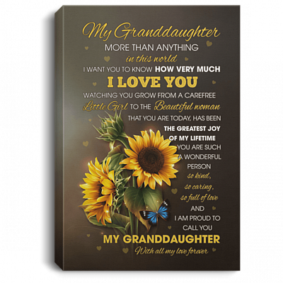 My Granddaughter More Than Anything In This World Gallery Wrapped Framed Canvas Prints - Home Decor Wall Art