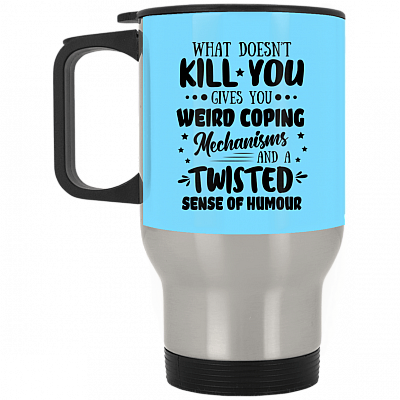14 oz. Silver Travel Mug