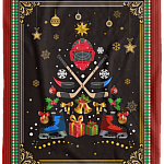 Merry Christmas Ice Hockey Mask Xmas Tree Fleece Blanket Premium Sherpa Blanket Woven Blanket