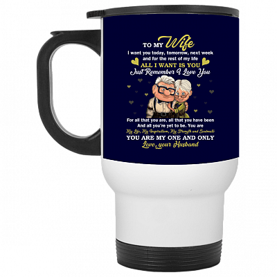 14 oz. White Travel Mug