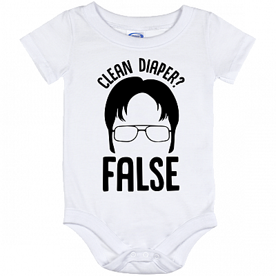 Clean Diaper False Funny Baby Onesie - Baby Infant Bodysuit