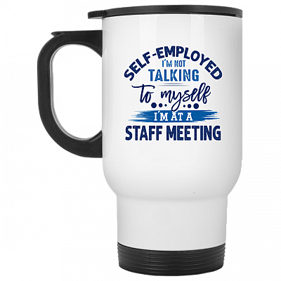 14 oz. White Travel Mug