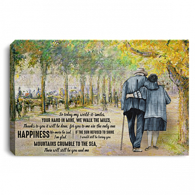 So Today My World It Smiles Your Hand In Mine Framed Canvas Prints - Unframed Poster