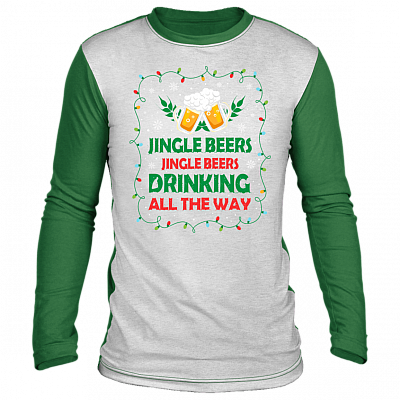 Jingle Beers Drinking All The Way Ugly Christmas Sweater Long Sleeve