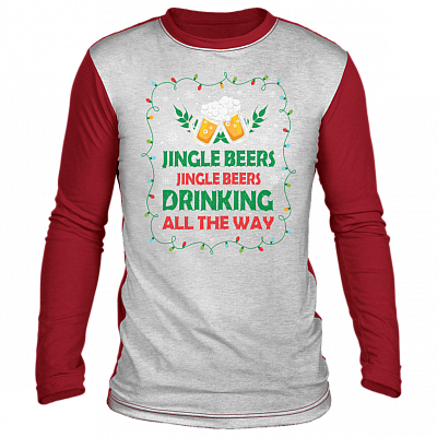 Alternative view of Jingle Beers Drinking All The Way Ugly Christmas Sweater Long Sleeve