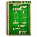 Life Lessons In Tennis Every Game Begins With Love Miss And hit Can Be Winners Framed Canvas - Unframed Poster