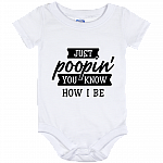 Just Poopin You Know How I Be Funny Baby Onesie - Baby Infant Bodysuit