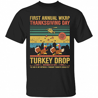Vintage First Annual Thanksgiving Day Turkey Drop T-Shirt