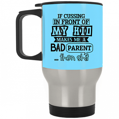 14 oz. Silver Travel Mug