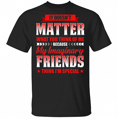 It Doesn't Matter What You Think Of Me Because My Imaginary Friends Think I'm Special Funny T-Shirt