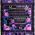 To My Mom I Love You For All The Times You Picked Me Up Fleece Blanket - Premium Sherpa Blanket - Woven Blanket