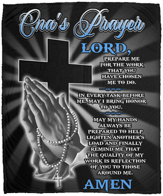 Cna's Prayer Lord Prepare Me for the Work Fleece Blanket - Premium Sherpa Blanket - Woven Blanket