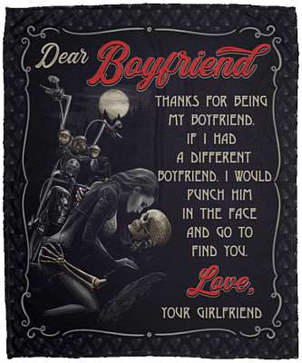 Dear Boyfriend Thanks for Being My Boyfriend Fleece Blanket - Premium Sherpa Blanket - Woven Blanket