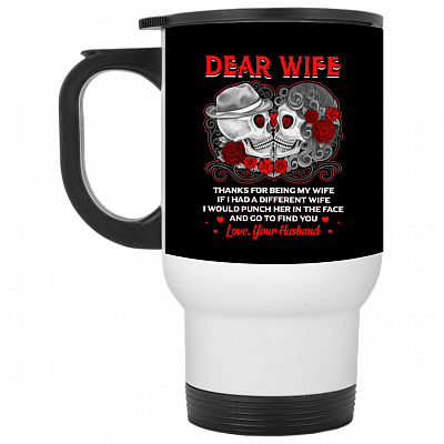 14 oz. White Travel Mug