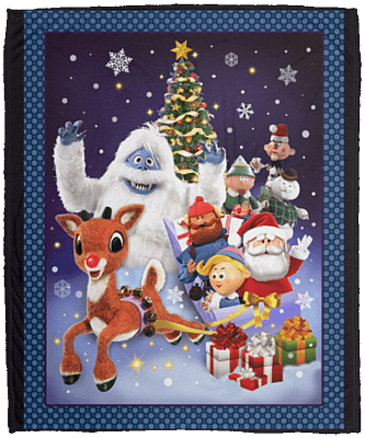 Rudolph the Red Nosed Reindee Christmas Fleece Blanket - Sherpa Blanket - Woven Blanket