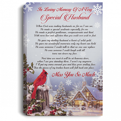 In Loving Memory Of A Very Special Husband Gallery Wrapped Framed Canvas Prints - Unframed Poster