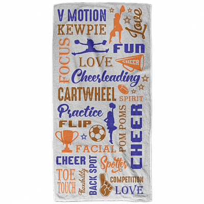 Pompoms Cheerleading Bath Towels - Beach Towels - White Towels