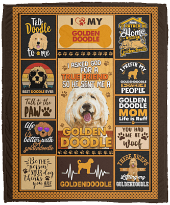 I Asked God For A True Friend So He Sent Me A Doodle Fleece Blanket - Premium Sherpa Blanket - Woven Blanket