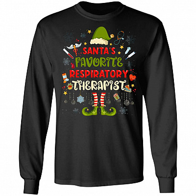 Santa Favorite Respiratory Therapist Christmas Hoodie - Sweatshirt - Long Sleeve Shirt
