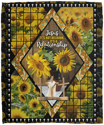 Jesus It's Not Religion It's A Relationship Fleece Blanket - Premium Sherpa Blanket