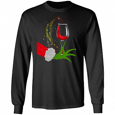 Grin-ch Wine Christmas Light Hoodie – Long Sleeve – Sweatshirt