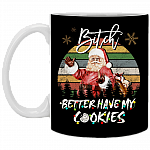 Vintage Xmas Santa Bitch Better Have My Cookies Ugly Christmas Funny Ceramic Mugs and Beer Stein