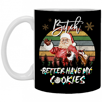 Vintage Xmas Santa Bitch Better Have My Cookies Ugly Christmas Funny Ceramic Mugs and Beer Stein