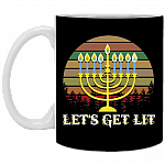Vintage Hanukkah Let's Get Lit Jewish Chanukkah Ceramic Mugs and Beer Stein