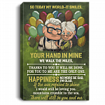 So Today My World It Smiles Your Hand In Mine We Walk The Miles Framed Canvas Prints - Unframed Poster