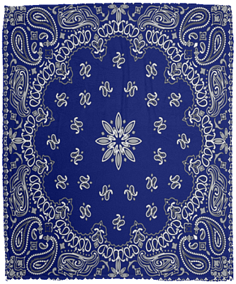 Blue Bandana Fleece Blanket - Premium Sherpa Blanket - Woven Blanket