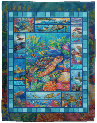 Sksksk Save The Turtles Fleece Blanket - Save The Turtles Ocean Skip A Straw Sherpa Blanket Woven Blanket